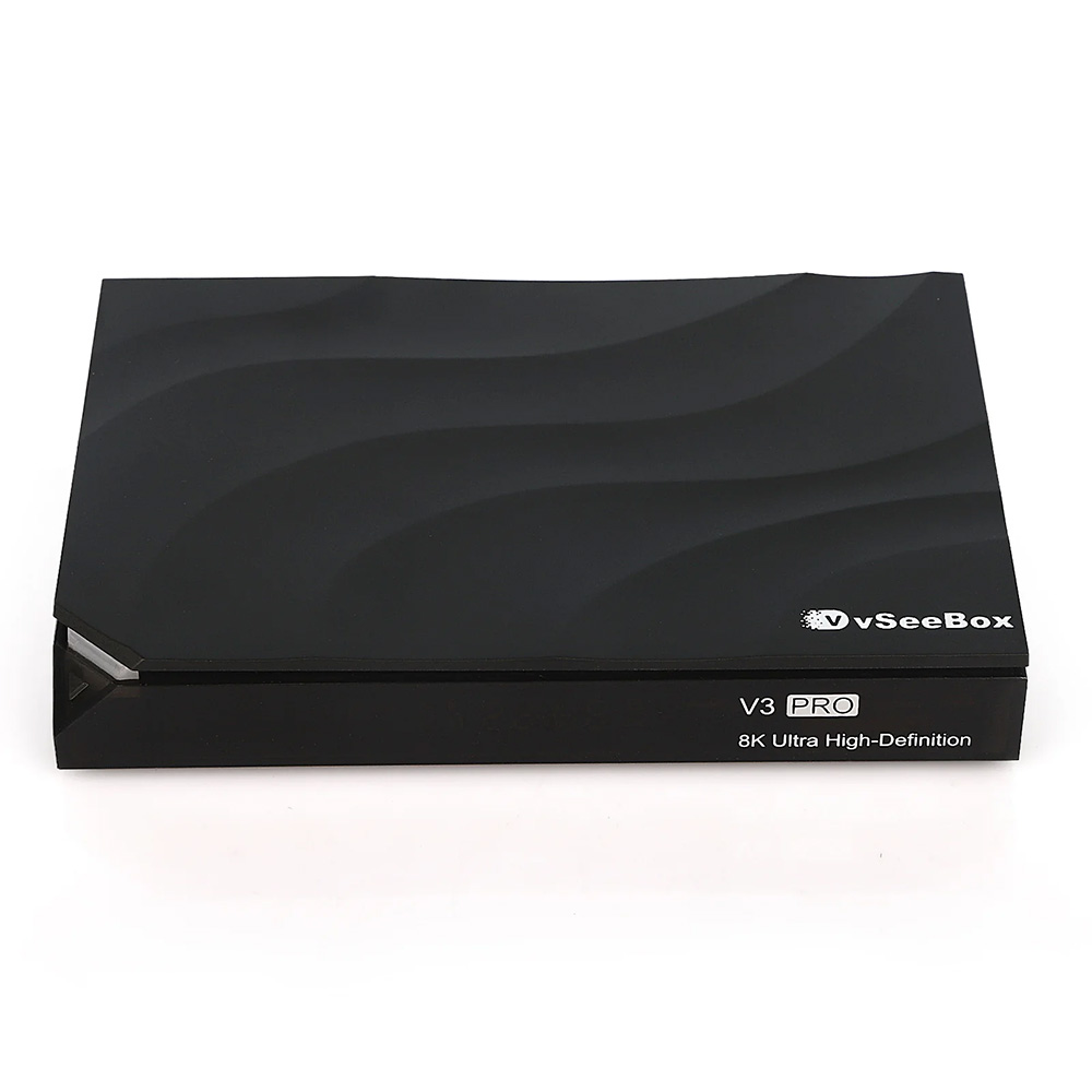 vSeeBox V3 Pro Android TV Box – 8K streaming device front view
