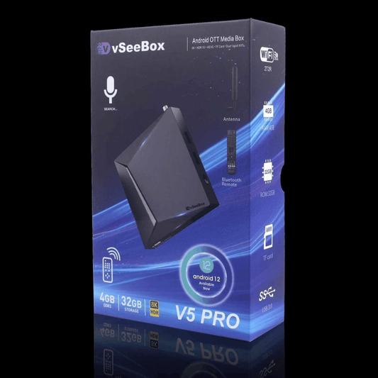 vSeeBox V5 Pro Android TV Box – 8K streaming and gaming device
